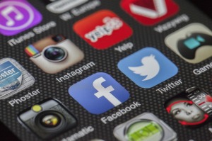 Social Media icons on a smartphone